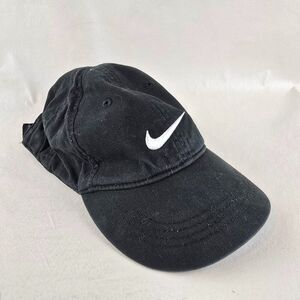 Nike Kids Hat  4-7 Years Black Swoosh Baseball Adjustable Club Cap Child Youth